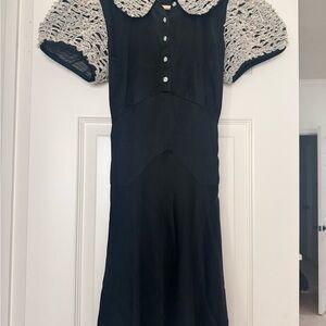 Doen Black Dress with Lace Sleeves